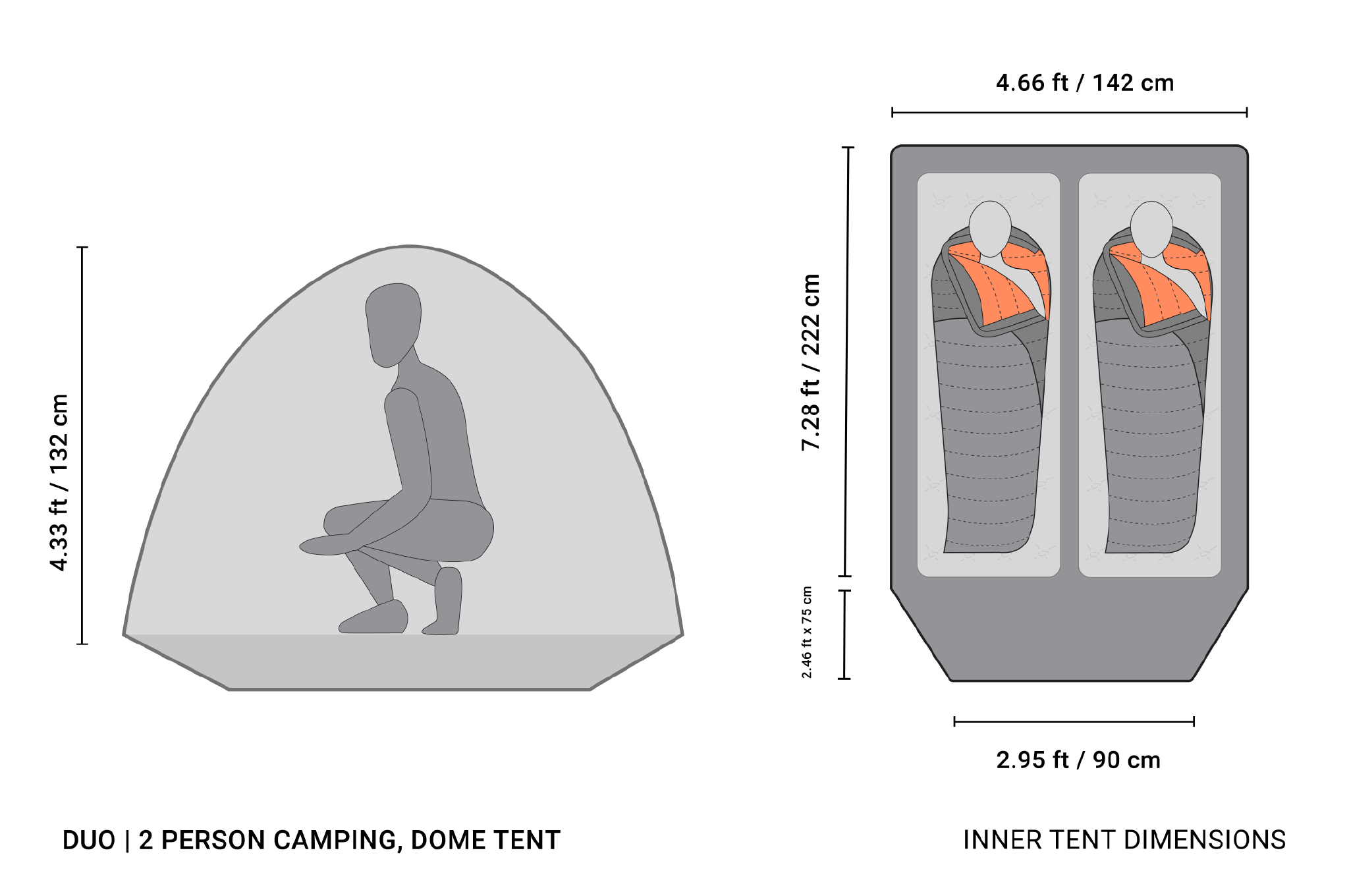 DUO | 2 PERSON CAMPING, DOME TENT