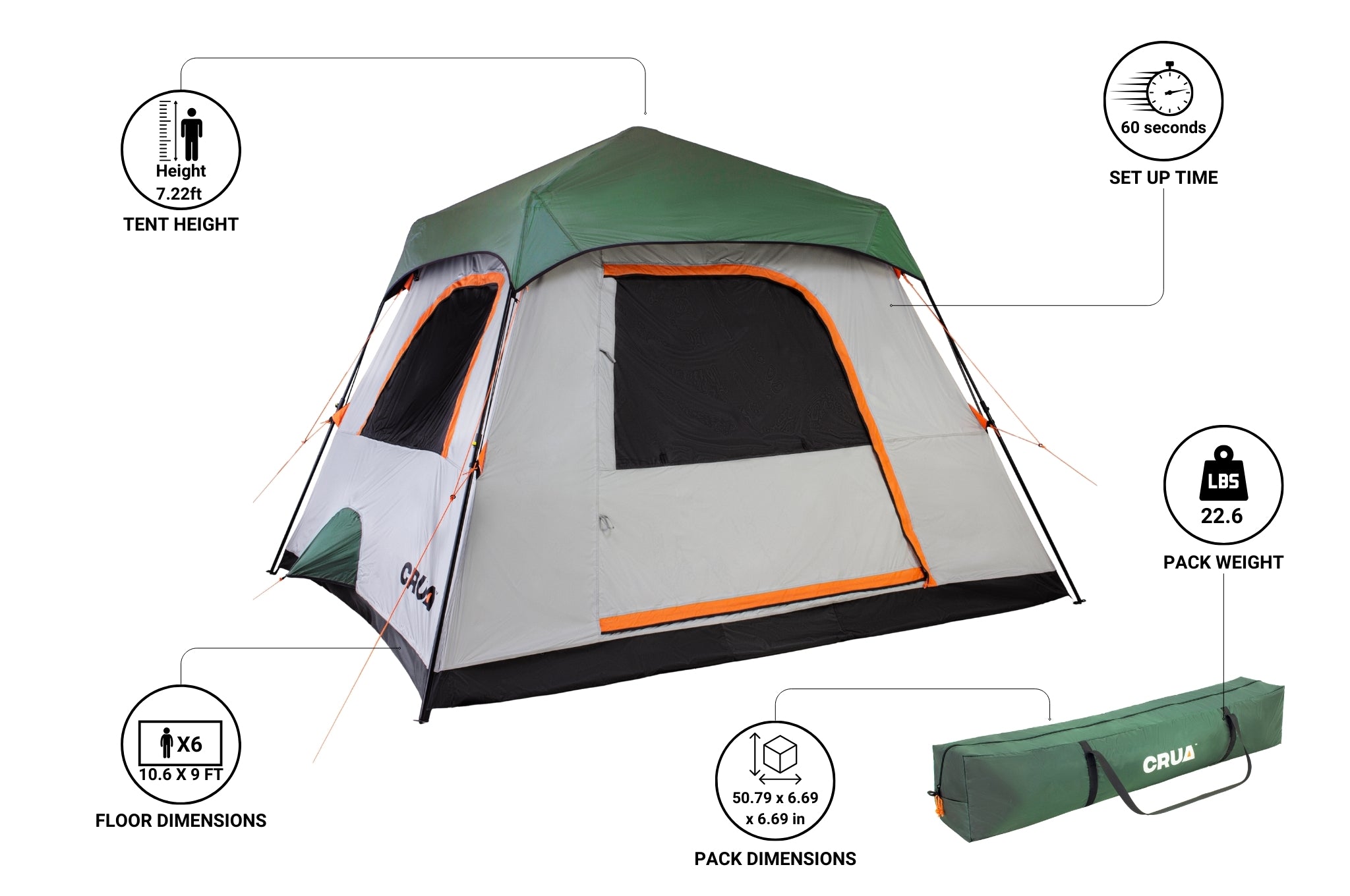 NOIR 6 | 6 PERSON BLACKOUT CABIN TENT | PRESALE